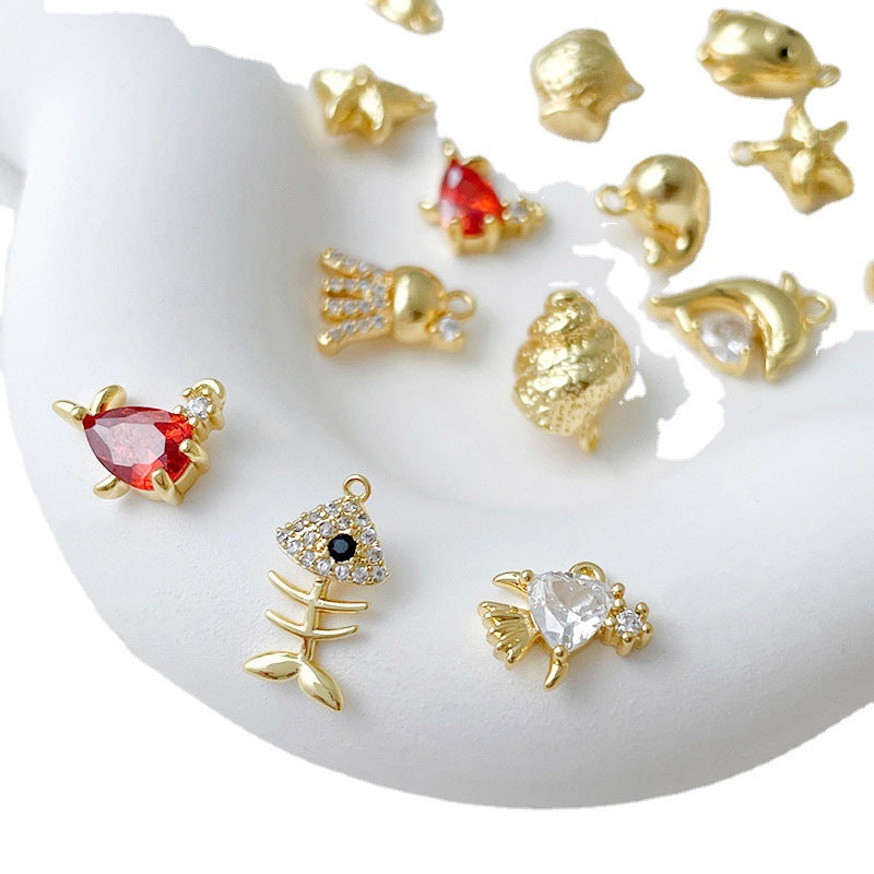 Wholesale 14k Gold Plated Marine Creature Pendant Diy Accessories